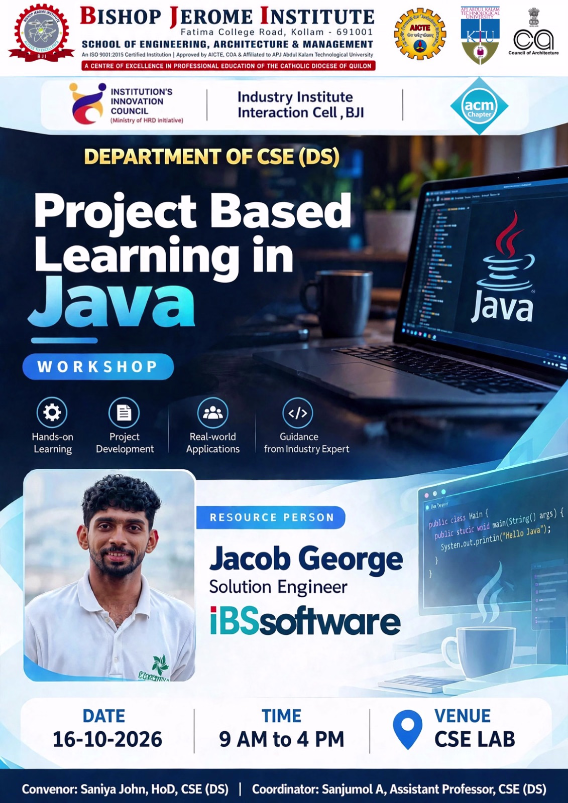 Department of CSE (DS) Hosts -Project-Based Learning in Java - Workshop